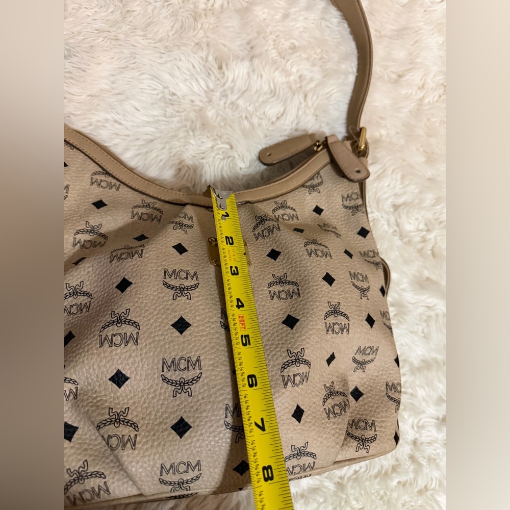 MCM Tan Monogram Shoulder Bag - Picture 11 of 12